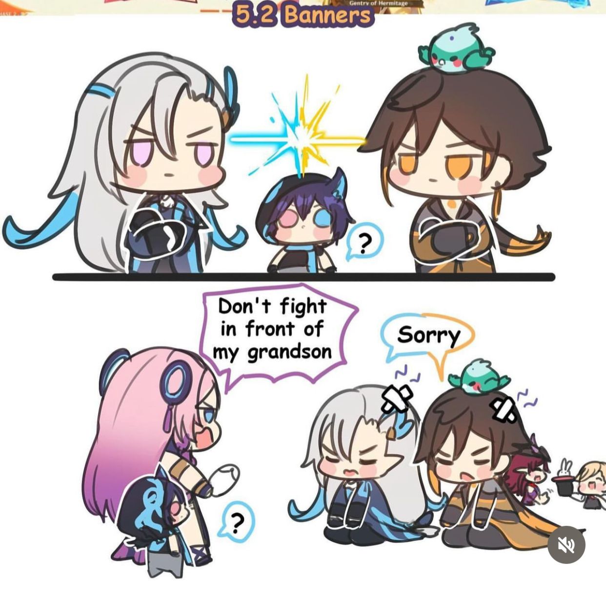 Zhongli dan Neuvillette Meme Naga