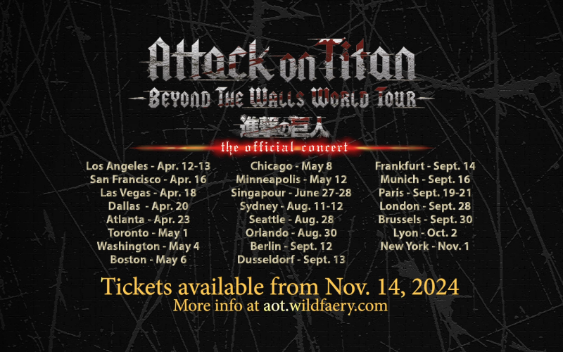 Jadwal konser Tur dunia Attack on Titan
