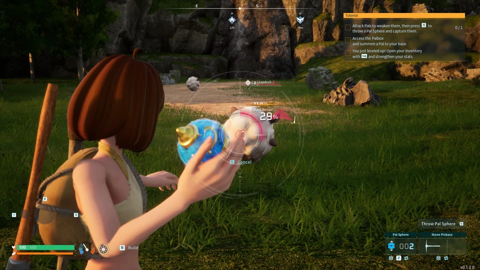 Palworld melempat Pal Sphere seperti Pokémon