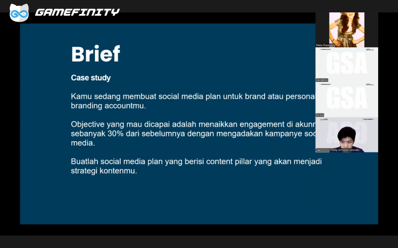 Pembuatan konten di Gamefinity Student Ambassador