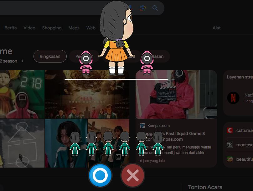 cara main gim Squid Game di Google.