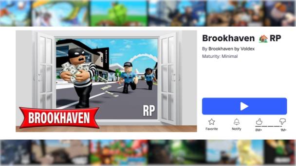 Gameplay Brookhaven RP, salah satu game Roblox viral Oktober 2026