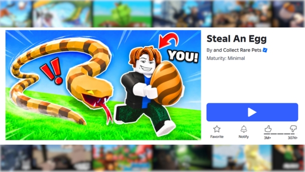 Gameplay Steal An Egg, salah satu game Roblox viral Oktober 2026