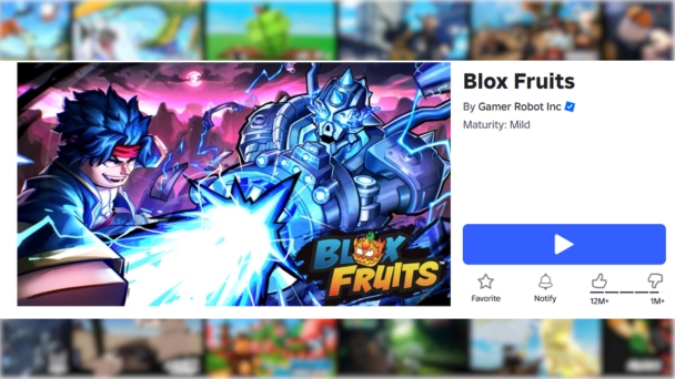 Gameplay Blox Fruits, salah satu game Roblox viral Oktober 2026